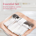 Prestee 300 Piece Heavy Duty Plastic Silverware Set - 100 of Each Silver Plasticware Forks, Spoons, Knives - Flatware Cutlery for Weddings - Durable Disposable Plastic Utensils for Catering, Buffets - Image 4