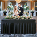 6 Pack Black Table Cloth for 8 Foot Rectangle Tables Spandex Fitted Tablecloth 8ft Stretch Table Covers Skirt Black Banquet Tablecloths Wrinkle Free Tablecloth for Party Wedding Birthday Event - Image 4