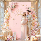 6.6FT x 4FT Light Pink Square Backdrop Arch Cover Double-Sided Spandex Arch Covers Fitted Wedding Arch Stand Cover Stretchy Backdrop for Balloon Arches Birthday Baby Shower Party Banquet Decorations - Image 2
