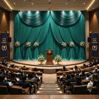 40ftx10ft Wrinkle Free Hunter Green Backdrop Curtain - 10 Feet Photography Backdrop Drapes, Silky Polyester Back Drop Cloth for Wedding Baby Shower Balloon Arch Background - Image 3