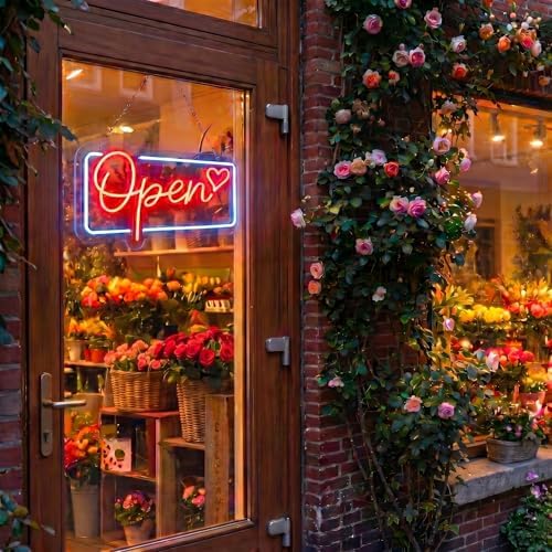Led Neon Open Signs for Wall Decor Business Open Sign for Store Shop Storefront Window Door Wall- Red&Blue - Image 4