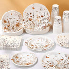 Wildflower Party Decorations, Paper Plates Napkins Cups Serve 50, Boho Fall - Image 4