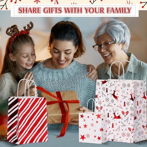 Humyoun 24 Pack Christmas Paper Gift Bags Bulk Assorted Sizes, Multicolor - Image 5