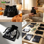 50 Pack 6" x 9" Black Satin Gift Bags with Drawstring, Large Gift Pouches, Wedding Favor Bags for Baby Shower Birthday Party Small Business - Image 3