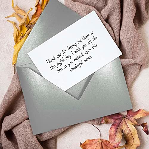 Darling Souvenir A2 Metallic-Silver Invitation Envelopes (4 3/8 x 5 3/4) Euro V-Flap 80 LBS Ideal for Weddings, Birthday, Invitations, Baby Shower,Bridal Shower -Packs & Colours Available - Image 3