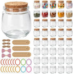 40 Pack 7oz Glass Jars with Cork Lids & PE Lids, Yogurt & Candle Jars by BIGIVACA
