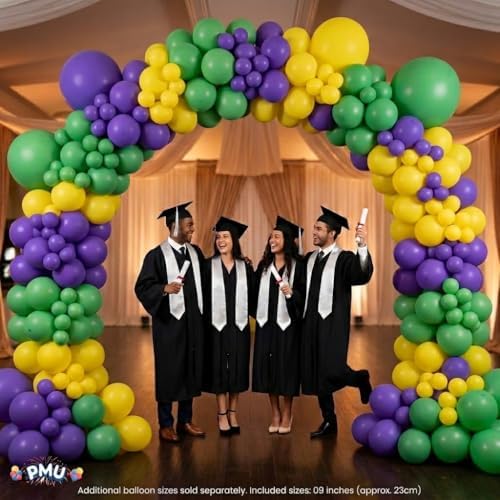 PMU DIY Professional Balloon Arch Deluxe Kit(Mardi Gras Gold, Green and Purple)Balloon Garland for Party Decoration,Decoration Kit for Birthday Party, Wedding, Graduation,Baby Shower(41691-61646)Pkg/1 - Image 2