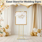 Feifeiya 1 Pcs Gold Floor Easel Stand 53 in, Square Metal - Image 5