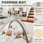 Little Dove Tummy Time Mat with 6 Toys, Macrame Baby Play Mat for Newborn, Baby Gym with 12 Milestone Cards, Stage-Based Sensory and Motor Skill Development Baby Play Gym, Non Slip Mat Washable, Green - Image 6