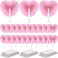 Unittype 150 Packs Heart Shaped Paper Fans for Wedding Guests,Baby Pink by Unittype