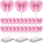Unittype 150 Packs Heart Shaped Paper Fans for Wedding Guests,Baby Pink by Unittype