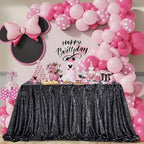 Black Party Decorations Sequin Tablecloth Glitter Overlay Drapes 90x90 Inch - Image 4
