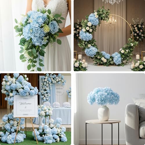 Auihiay 404Pcs Hydrangea Artificial Flowers, Silk Artificial Flowers - Image 4