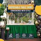 Exquisite Ruffle Table Skirt Emerald Green 6 Pack 14 Ft Long Table Skirts for Rectangle Tables 6ft Plus or Round Tables Skirts with Adhesive Strip for Gender Reveal Decor & Happy Birthday Parties - Image 6