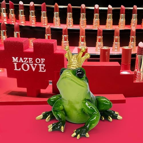 Crown Frog Prince Figurine Princess and Frog Party Decorations Cake Topper - Image 3