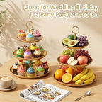 2 Pack Gold Cupcake Stand 3 Tier Stainless Steel Tiered Dessert Stand Display Tower for Wedding Birthday Party Baby Shower Festive Decor - Image 4
