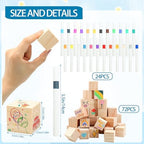 97 Pcs Baby Shower Games Sign Kit,Including Decorate a Block Game Sign 72 DIY Blank Wooden Block 24 Pen to Draw Your Idea for Cowboy Baby Shower Party Game Gender Reveal Party - Image 3