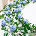 2 PCS 12FT Bendable Flower Garland, Fake Rose Vine for Wedding Decor,Blue by zhixinyue