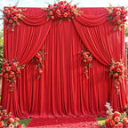 40ft x 15ft Red Wrinkle Free Backdrop Curtains for Wedding Party Backdrops Curtain Drapes Fabric Decorations Photo Back Drop Cloth for Baby Shower Photography Stage Reception - Image 3