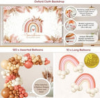 408 Pc Boho Baby Shower Decorations for Girl - Rainbow Kit, Serves 24 - Image 4