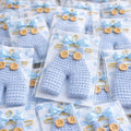 Novabright 50 Sets Boy Baby Shower Magnets Blue Crochet Overall Favors by Unknown
