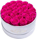 Prifroti 27 Flowers in a Luxury Suede Box, Birthday Gifts for Women, Preserved Flowers, Mothers Day Roses Gift for Mom, Hot Pink by Prifroti