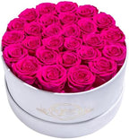 Prifroti 27 Flowers in a Luxury Suede Box, Birthday Gifts for Women, Preserved Flowers, Mothers Day Roses Gift for Mom, Hot Pink by Prifroti