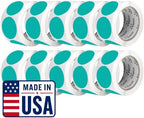 Perco Teal Perforated Round Circle Dot Sticker 2-Inch Labels — 10 Rolls, 5,000 Stickers - Product Labels, Planner Stickers & Modern Organization - Made in USA by Perco