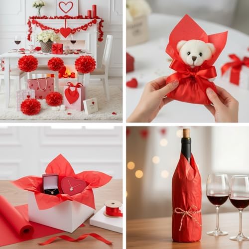 500 Sheet Red Tissue Paper Bulk 15 x 20 Inch for Christmas Wedding Gift Bag - Image 5