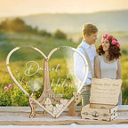 Wedding Fingerprint Guest Book Alternative,with Box and Small Hearts,Personalized Heart Drop Guest Sign for Rustic Wedding Decorations,Anniversary(style13, heart) - Image 2