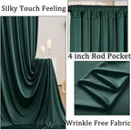10ft x 10ft Wrinkle Free Hunter Green Backdrop Curtains for Parties, Polyester Photo Backdrop Drapes for Wedding Birthday Party Photography Background Photoshoot - Image 2