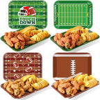 4 Pieces Football Serving Trays Melamine Platters by Tiangrid