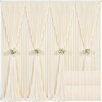 10 Panels Champagne Backdrop Curtain for Parties Wedding Baby Shower Wrinkle Free Photo Curtains Backdrop Drapes Fabric Decoration for Bridal Shower 50ft(W) x 10ft(H) by Tao-GePartyDecorations