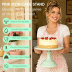 3 PCS Green Round Cake Stand Set, Multi Size Metal Cupcake Holders Stand for Birthday Wedding Banquets, Pastry Display Holders for Holiday Party Dessert Display Table Decor (8"/10"/12" Plate) - Image 4
