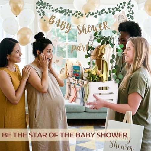 Giftacity Wooden Baby Shower Crate, Large White Personalized Gift Basket - Image 2