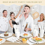 Vyntra 350 Pcs White Paper Plates and Napkins Party Supplies - Image 7