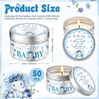 Threlaco 50 Pcs Baby Shower Candles, Party Favors, Elephant - Image 2
