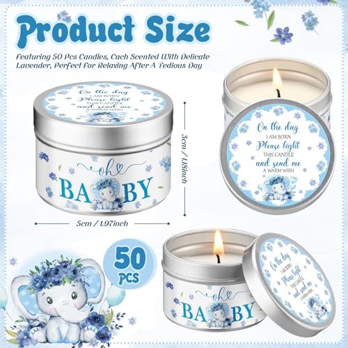 Threlaco 50 Pcs Baby Shower Candles, Party Favors, Elephant - Image 2