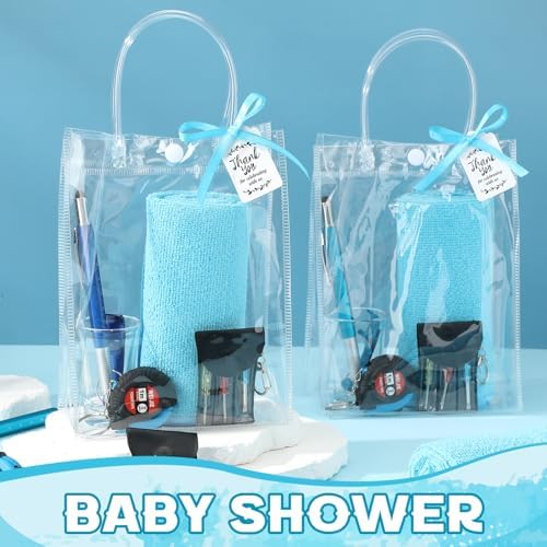Leinuosen 6 Sets Baby Shower Game Prizes for Men with Cleaning Cloth Bottle Opener Screwdriver Tape Measuring Keychain Multi Tool Pen Gift Bag Baby Shower Prizes for Winner Birthday Bachelor Party - Image 5