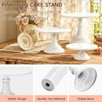 3 PCS White Round Cake Stand Set, Multi Size Metal Cupcake Holders Stand for Birthday Wedding Banquets, Pastry Display Holders for Holiday Party Dessert Display Table Decor (8"/10"/12" Plate) - Image 5