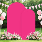 FOTSHARER Hot Pink Arch Covers 7.2 and 6ft Pink Arch Covers Stretchy Backdrop Set of 2 Chiara Arched Backdrop Covers Spandex Wedding Arches Stand Cover for Birthday Party Graduation Banquet Decor - Image 4