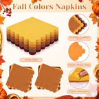Zhehao 350 Pcs Orange Brown Fall Party Supplies Serve 50 Guests - Image 5
