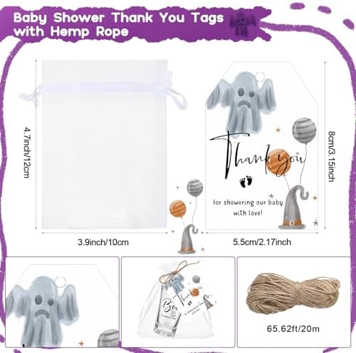 50 Sets Baby Shower Favors Shot Glasses Keychain Gifts, Boo, Black - Image 4