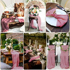 10 Pack Cheesecloth Table Runner 35 x 120 Inch, Dusty Rose - Image 6