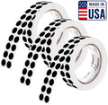 Perco Black Perforated Round Circle Dot Sticker 1/2-Inch Labels — 3 Rolls, 9,000 Stickers—Scrapbooks, Invitations for Cover-Up, Tiny Marking & Minimalist Coding, Strong Adhesive—Made in USA by Perco