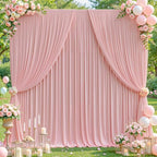 40x10ft Dusty Rose Backdrop Curtains for Wedding Parties Wrinkle Free Photo Backdrop Drapes for Photography Birthday Baby Shower Soft Fabric Party Backgournd for Photoshoot 5x10ft, 8 Panels by Partisky