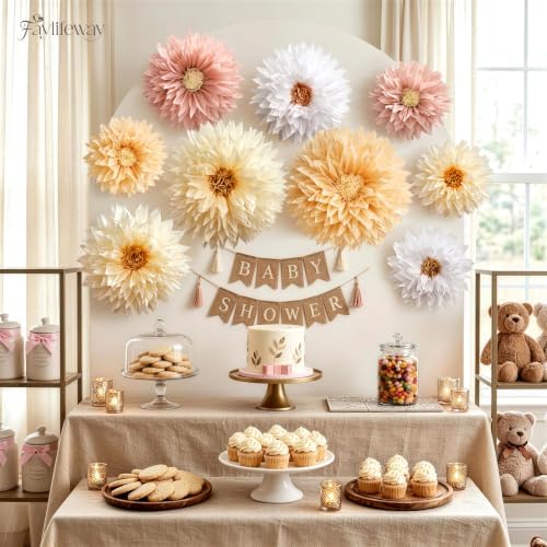 Faylifeway Large Paper Flowers for Wall Decor Wedding Party Backdrop (Boho) - Image 4