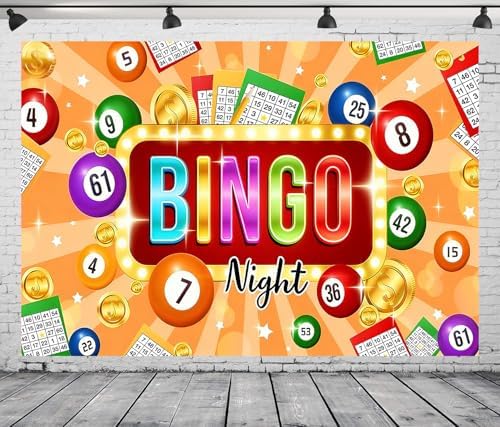 15X8FT Bingo Night Backdrop Banner Bingo Game Night Party Decorations Contest Cards Gold Coins Photo Background for Man Boys Gamer Gaming Night Party Supplies - Image 3
