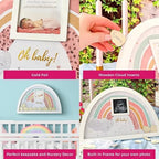 Kate Aspen Boho Baby Shower Guest Book Alternative Rainbow Frame with 30 Wooden Clouds, Frame for Sonogram Picture, Rainbow Baby Shower Decorations & Keepsake, Nursery Decor (Pack of 2) - Image 4