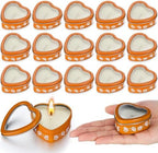 16 Pcs Cielito Lindo Party Candles Mexican Scented Candle in Tin Box Heart Shaped De Barro Floral Candle Box Cielito Lindo Party Favor Gift for Shower Making DIY Craft, Lavender Scented(Classic) by Yuntau